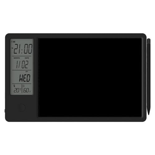 Nettoppo Multifunktions-Elektronischer Kalender, Tischkalender, LCD-Handschrifttafel, Büro-Memo-Desktop-Ornamentkalender, Schwarz, Langlebig von Nettoppo