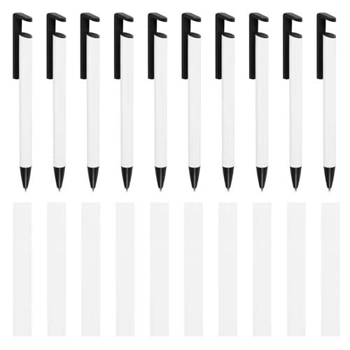 Nettoppo Packung mit 10 Sublimation Stift Leerzeichen mit Schrumpf Folien Beschichtetem Aluminium Rohr KöRper für Sublimation Druck Kugelschreiber Stift von Nettoppo