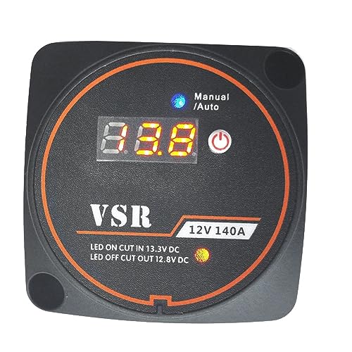 Nettoppo Smart Dual Battery Smart Isolator 12V 140A Digitales Spannungsempfindliches Relais VSR Split Charge für Wohnmobile, Autos, Wohnmobile von Nettoppo