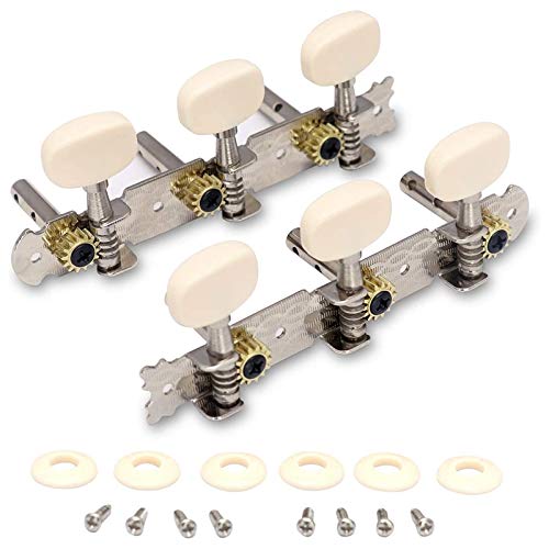 Nettoppo Vintage Gitarren Stimmwirbel Vergoldete Maschinen Köpfe Stimmschlüssel Stimmgeräte Einlocher für Klassische Gitarre 3L von Nettoppo