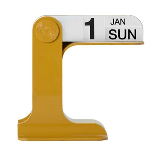 Nettoppo Wendbarer Kalender Drehbarer Schreibtischkalender Kunsthandwerk Ornamente Wohnkultur Zubehörteile für das Wohnzimmer, Gelb von Nettoppo