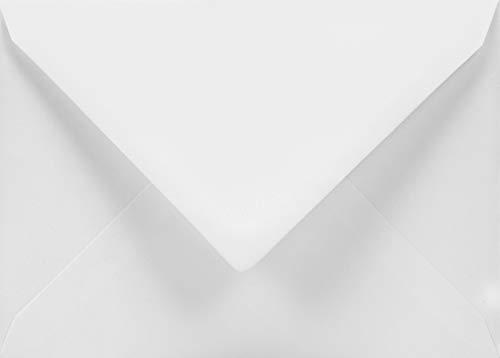 50 weiße Brief-Umschläge DIN C6 ohne Fenster Spitzklappe Nassklebung 114x162 mm 120g Aster Smooth White Briefumschläge Weiß C6 für Einladungskarten Geburtstagskarten Glückwunschkarten von Netuno
