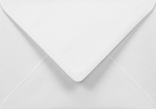 500 Weiß Brief-Umschläge DIN B6 ohne Fenster Spitzklappe nassklebend 125x175 mm 100g Amber weiße Briefumschläge für Einladungskarten Grußkarten Geburtstagskarten Glückwunschkarten Hochzeits-Karten von Netuno