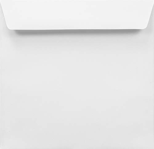 500 Weiß quadratische Briefumschläge gerade Klappe haftklebend ohne Fenster 155×155 mm 100g Amber Briefhüllen weiß quadratisch für Einladungen Grußkarten Hochzeits-Karten Geburtstagskarten von Netuno