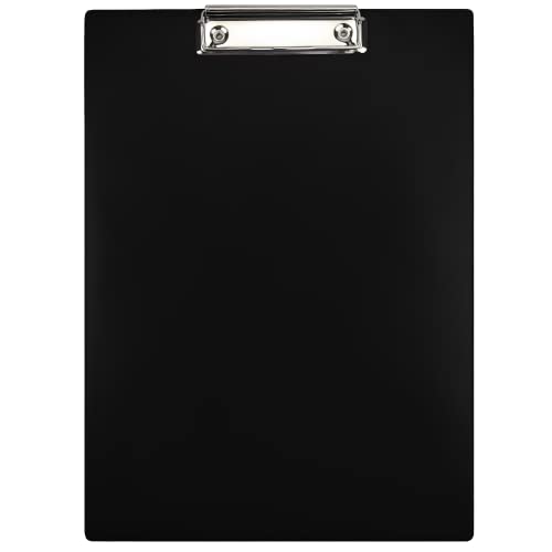 Netuno 1 Stück Klemmbrett A4 mit Clip Schwarz Schreibbrett mit Metallklemme Hartplatte Kunststoff Schreibmappe Schreibblock Clipboard DIN A4 Dokumentenhalter Schreibplatte mit Bügelklemme von Netuno