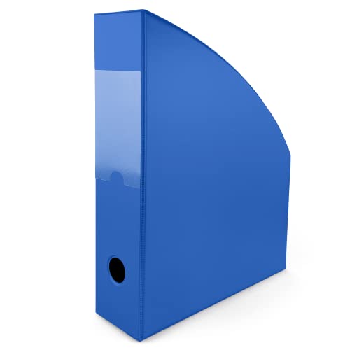 Netuno 1 x faltbarer Stehordner aus Kunststoff A4 Blau Rückenbreite 7cm Archiv-Stehsammler Archive Box Pappe Karton Dokumentensammler Aktenmagazinhalter Zeitschriftenhalter Kunststoff-Organizer von Netuno