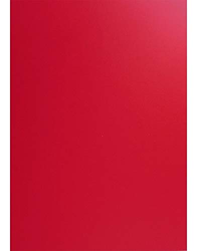 Netuno 10 x Rot Karton DIN A5 148x 210 mm Plike Red 330g Ton-Karton edel soft touch Design gummiartige Haptik Effektkarton Bastelkarton farbig für Visitenkarten Einladungskarten Geschenktüten von Netuno