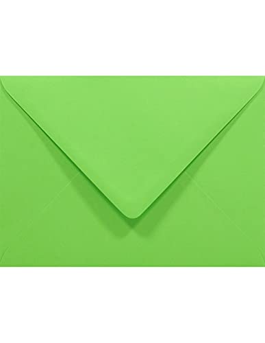 Netuno 100 Brief-Umschläge Grün DIN B6 125x 175 mm 80g Rainbow Briefkuverts farbig Spitzklappe ohne Fenster grüne Briefumschläge Hochzeit Geburtstag Taufe Weihnachten Umschläge bunt Briefhüllen C6 von Netuno