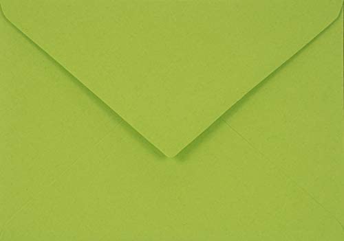 Netuno 100 Brief-Umschläge Hell-Grün DIN C6 114 x 162 mm 115g Sirio Color Lime schöne Briefkuverts Spitzklappe elegante Briefumschläge Hochzeit Geburtstag Taufe Weihnachten bunte Umschläge farbig von Netuno