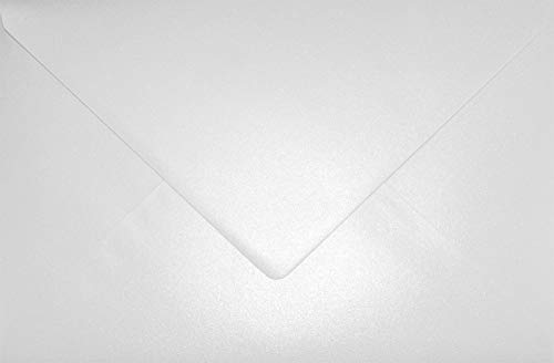 Netuno 100 Brief-Umschläge Perlmutt-Weiß DIN C5 162x 229 mm 120g Aster Metallic White große Umschläge Perlweiß metallisch-glänzende Kuverts für Hochzeit Taufe Konfirmation Weihnachten von Netuno