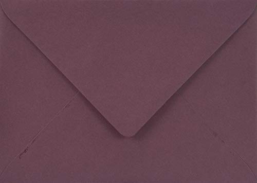 Netuno 100 Briefhüllen Violett DIN B6 125 x 175 mm 115g Sirio Color Vino Briefumschläge ohne Fenster Briefkuverts farbig Papier Briefumschläge schön bunte Briefhüllen elegant Einladungsumschläge B6 von Netuno