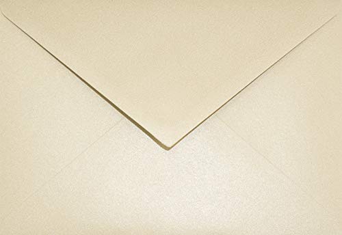 Netuno 100 Briefkuverts Perlmutt-Sand DIN C6 114x 162 mm 120g Aster Metallic Sand glänzende Briefumschläge Einladungs-Umschläge metallic edle Briefhüllen C6 wedding envelopes invitation von Netuno