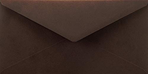 Netuno 100 Briefumschläge Braun DIN lang 110 x 220 mm 115g Sirio Color Cacao lange Umschläge schön DL Hochzeitsumschläge farbig lang braune Briefkuverts elegant Papierumschläge für Einladungen von Netuno