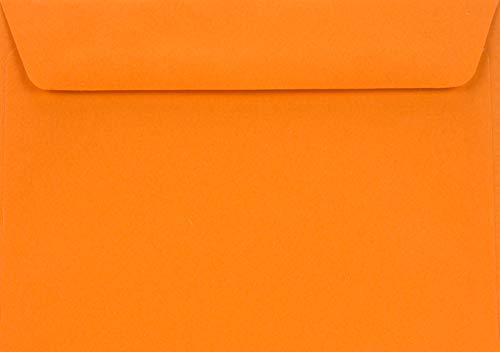 Netuno 100 Briefumschläge Orange DIN C6 114x 162 mm 90g Burano Arancio Trop edle Umschläge farbig a6 für Einladungen Hochzeit Geburtstag Weihnachten Taufe bunte Kuverts Orange von Netuno