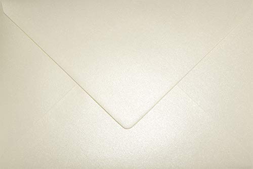 Netuno 100 Briefumschläge Perlmutt-Creme DIN C5 162x 229 mm 120g Aster Metallic Cream Perlmutt-Umschläge schön groß metallisch-glänzende Kuverts für Einladungs-Karten Hochzeitskarten von Netuno