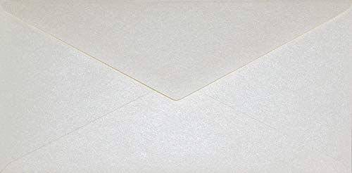 Netuno 100 Briefumschläge Perlmutt-Creme DIN lang 110x 220 mm 120g Aster Metallic Cream lange Perlmutt-Umschläge schön DL metallisch-glänzende Kuverts für Einladungs-Karten Hochzeitskarten von Netuno