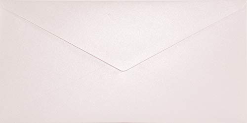 Netuno 100 Briefumschläge Perlmutt-Hell-Rosa DIN lang 110x 220 mm 120g Aster Metallic Candy Pink Perlmutt-Glanz-Umschläge DL schön lange Kuverts für Hochzeits-Einladungen Danksagungskarten von Netuno