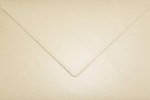 Netuno 100 Briefumschläge Perlmutt-Sand DIN C5 162x 229 mm 120g Aster Metallic Sand glänzende Briefumschläge groß elegant Einladungs-Umschläge metallic edle Briefhüllen envelopes invitation von Netuno