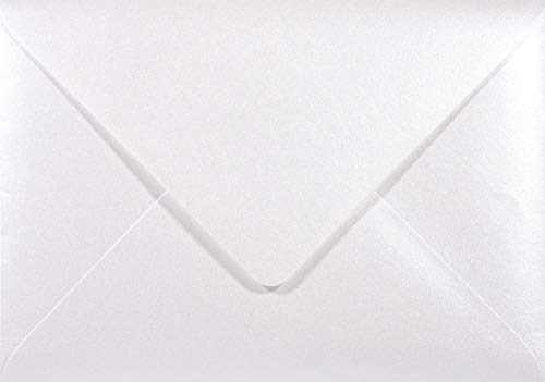 Netuno 100 Briefumschläge Perlmutt-Weiß DIN B6 125x 175 mm 120g Majestic Marble White Papier Umschläge hochwertig Perlweiß Briefkuverts Briefhüllen elegante Einladungsumschläge B6 Briefhüllen von Netuno