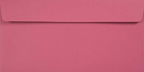 Netuno 100 Briefumschläge Rosa DIN Lang 110 x 220 mm 120g Kreative Magenta lange Briefumschläge recycelt farbige Briefhüllen Ökopapier für Einladungen Briefkuverts lang Recycling Papier Umschläge DL von Netuno