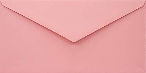 Netuno 100 Briefumschläge Rosa DIN lang 110x 220 mm 110g Woodstock Rosa lange Umschläge farbig hochwertig Briefkuverts aus Naturpapier Papierumschläge DL bunt pinke Briefumschläge envelopes pink von Netuno