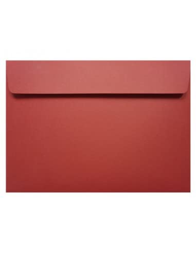 Netuno 100 Briefumschläge Rot DIN C5 162x 229 mm 120g Design Umschläge haftklebend ohne Fenster 120g Design farbige Brief-Kuverts Umschläge C5 Briefhüllen bunt Papierumschläge für Einladungen von Netuno