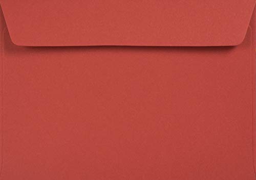 Netuno 100 Briefumschläge Rot DIN C6 114 x 162 mm 120g Kreative Ruby elegante Umschläge rote Einladungsumschläge Hochzeit Briefumschläge edel C6 Recyclingpapier Papierbriefumschläge hochwertig Öko von Netuno
