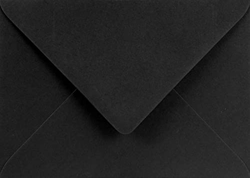 Netuno 100 Briefumschläge Schwarz DIN B6 125x 175 mm 120g Burano Nero schwarze Umschläge B6 Spitzklappe ohne Fenster schwarze Briefkuverts elegant hochwertig Einladungsumschläge Schwarz von Netuno