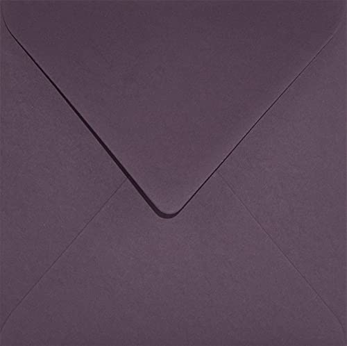 Netuno 100 Briefumschläge Violett quadratisch 153x 153 mm 120g Keaykolour Prune farbige Briefkuverts Öko hochwertig Briefhüllen recycled für Hochzeit Geburtstag Weihnachten Einladungsumschläge Umwelt von Netuno