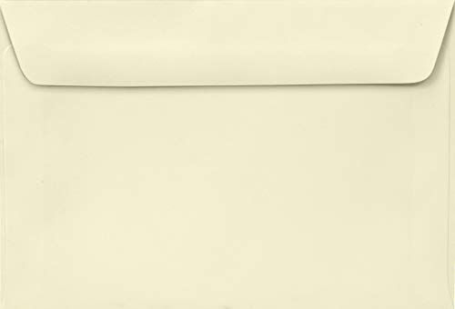 Netuno 100 Elfenbein Briefumschläge 105x 155mm 100g Lessebo Smooth Ivory elegante Briefkuverts Creme gerade Klappe nassklebend ohne Fenster für Einladungskarten Geburtstagskarten cream envelope von Netuno