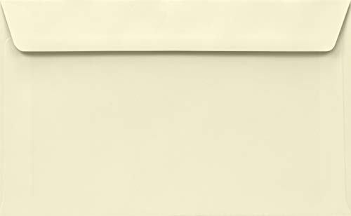 Netuno 100 Elfenbein Briefumschläge 120x 195mm 100g Lessebo Smooth Ivory Creme Umschläge elegant gerade Klappe nassklebend ohne Fenster für Einladungskarten Geburtstagskarten Glückwunschkarten Briefe von Netuno