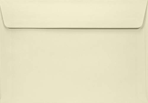 Netuno 100 Elfenbein Briefumschläge DIN C5 gerade Klappe haftklebend ohne Fenster 162 x 229 mm 120g Olin große Briefhüllen Creme für Dokumente Unterlagen Prospekte Steuererklärungen Broschüren von Netuno