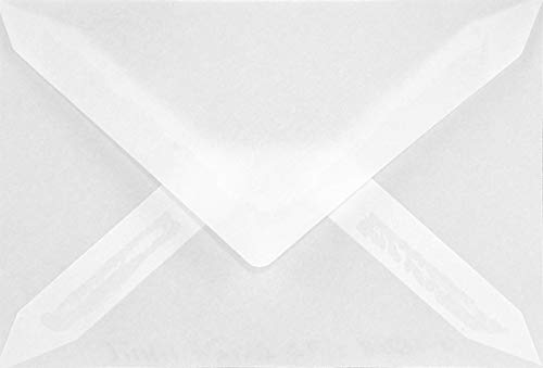 Netuno 100 Mini-Umschläge transparent DIN C7 80x 120 mm Spitzklappe 110g kleine Briefumschläge durchsichtig für Visitenkarten Businesskarten Geschenkkarten Bonuskarten Geldgeschenke Kuverts Mini von Netuno