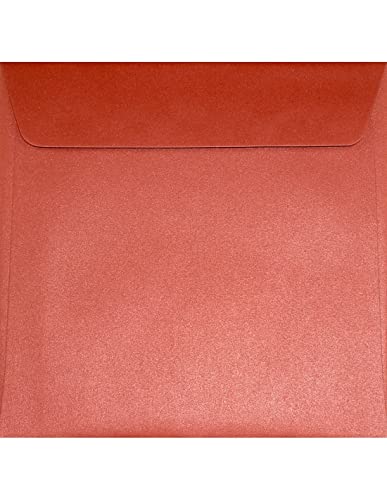 Netuno 100 Perlmutt-Rot quadratische Briefumschläge 170 x 170 mm 125g Sirio Pearl Red Fever glänzende Briefhüllen rot elegant Perlmutt-Glanz-Kuverts edel für Einladungs-Karten Hochzeitskarten von Netuno