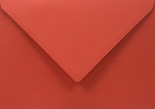 Netuno 100 Recycling-Umschläge Rot DIN C5 162 x 229 mm 140g Woodstock Rosso rote Umschläge groß bunte Briefkuverts farbig Naturpapier Einladungsumschläge Hochzeit Weihnachten Geburtstag von Netuno