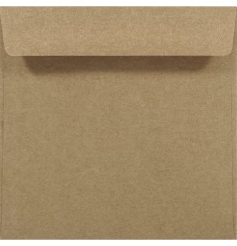 Netuno 100 Sand-Braun quadratische Umschläge Kraftpapier 155x155 mm braune Briefumschläge quadratisch gerade Klappe ohne Fenster ÖKO Einladungsumschläge umweltfreundlich Papier-Umschläge Natur von Netuno