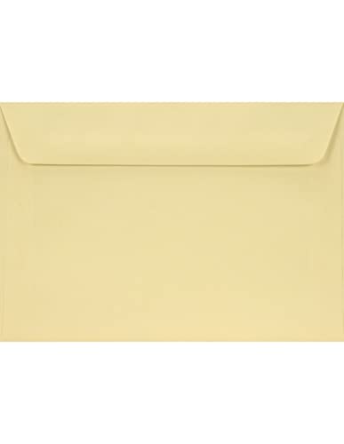 Netuno 100 Umschläge Creme DIN C6 114x 162 mm 120g Design Umschläge haftklebend farbige Briefumschläge elegant 120g Design Brief-Kuverts farbig Papier-Briefumschläge C6 Briefhüllen bunt hochwertig von Netuno