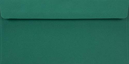 Netuno 100 Umschläge Dunkel-Grün DIN Lang 110x 220 mm 90g Burano English Green Einladungsumschläge grün für Weihnachten Hochzeit Geburtstag Einladungskarten Briefumschläge Papier farbige Umschläge DL von Netuno