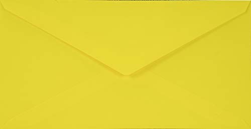 Netuno 100 Umschläge Gelb DIN lang 110 x 220 mm 115g Sirio Color Limone gelbe Briefumschläge farbig lang Briefhüllen DL Einladungsumschläge Hochzeit Briefhüllen schön yellow envelope invitation von Netuno