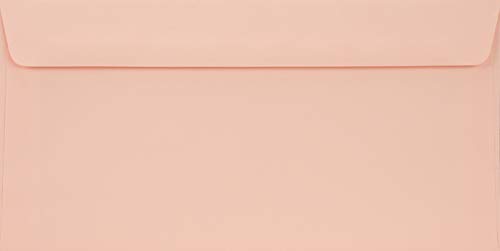 Netuno 100 Umschläge Hell-Rosa DIN Lang 110x 220 mm 90g Burano Rosa lange Briefumschläge für Hochzeit Geburtstag Taufe Weihnachten Einladungskarten Briefkuverts lang farbig Papier-Umschläge lang bunt von Netuno