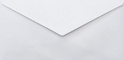 Netuno 100 Umschläge Perl-Weiß DIN Lang 110 x 220 mm 110 g Sirio Pearl White Perlmutt-Papier Kuverts metallic Brief-Umschläge Weiß Perlglanz Briefhüllen glänzend für Hochzeits-Karten Geschenk-Karten von Netuno