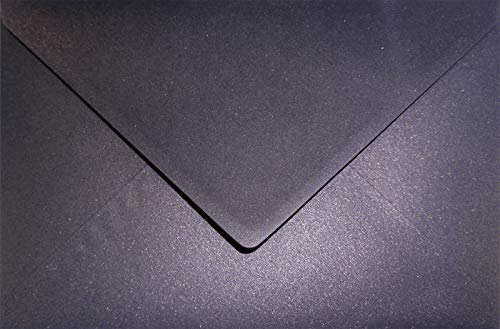 Netuno 100 Umschläge Perlmutt-Schwarz DIN C5 162x 229 mm 120g Aster Metallic Black Cooper schwarze Perlmutt- Brief-Umschläge groß edel metallisch-glänzende Kuverts für Einladungs-Karten von Netuno