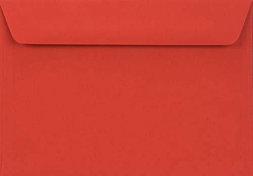 Netuno 100 Umschläge Rot DIN C6 114x 162 mm 90g Burano Rosso Scarlatto bunte Briefumschläge C6 festlich für Einladungskarten Hochzeitskarten Geburtstagskarten Einladungsumschläge Rot von Netuno