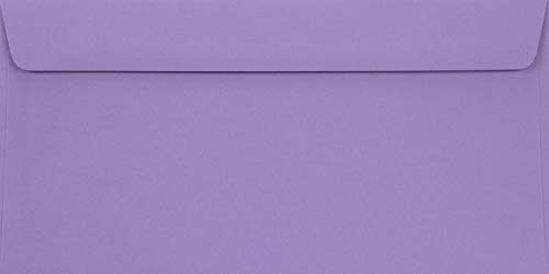 Netuno 100 Umschläge Violett DIN Lang 110x 220 mm 90g Burano Violet Briefumschläge DL ohne Fenster für Grußkarten Einladungs-Karten Hochzeitskarten schöne Umschläge farbig Briefkuverts hochwertig von Netuno
