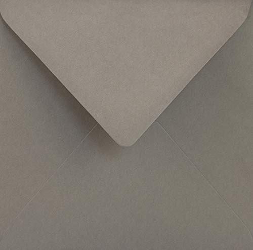 Netuno 100 quadratische Briefumschläge Grau 153 x 153 mm 115g Sirio Color Pietra farbige Umschläge quadratisch elegante Brief-Kuverts bunt für Hochzeit Geburtstag Taufe Weihnachten grey envelope von Netuno