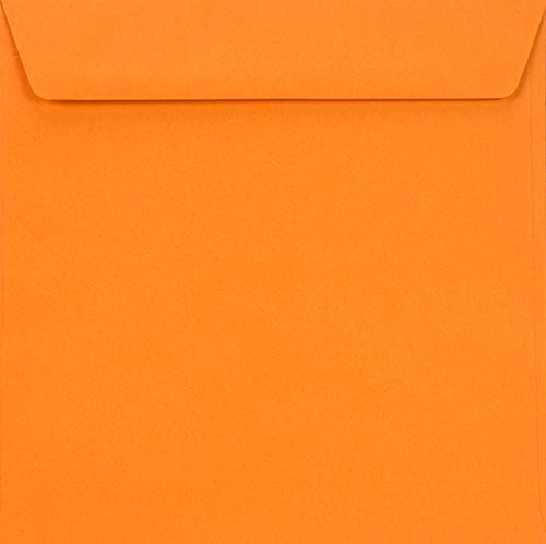 Netuno 100 quadratische Briefumschläge Orange 155x 155 mm 90g Burano Arancio Trop edle Umschläge farbig für Einladungen Hochzeit Geburtstag Weihnachten Taufe bunte Kuverts quadratisch von Netuno