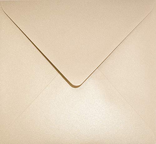 Netuno 100 quadratische Briefumschläge Perlmutt-Blass-Rosa 153x 153 mm 120g Aster Metallic Nude Powder elegante Umschläge quadratisch metallisch glänzende Brief-Kuverts Papierumschläge von Netuno