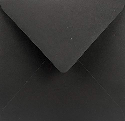 Netuno 100 quadratische Umschläge Schwarz 153 x 153 mm 115g Sirio Color Nero schwarze Briefumschläge quadratisch Papier-Briefumschläge edel Einladungsumschläge schön hochwertig black envelopes von Netuno