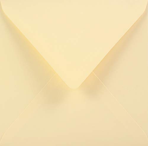 Netuno 100 quadratische Umschläge Vanille 153 x 153 mm 115g Sirio Color Paglierino farbige Briefhüllen quadratisch Briefumschläge bunt für Hochzeits-Karten Einladungs-Karten Papier Umschläge elegant von Netuno
