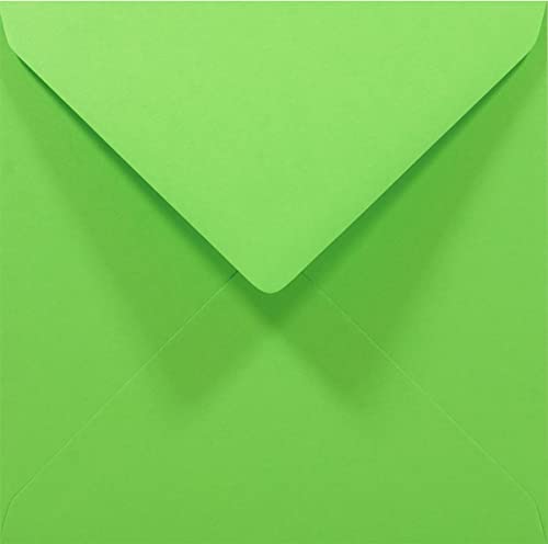 Netuno 1000 Brief-Umschläge Grün quadratisch 14x 14 cm 80g Rainbow Briefkuverts farbig Spitzklappe ohne Fenster grüne Briefumschläge Hochzeit Geburtstag Taufe Weihnachten Umschläge bunt Briefhüllen von Netuno